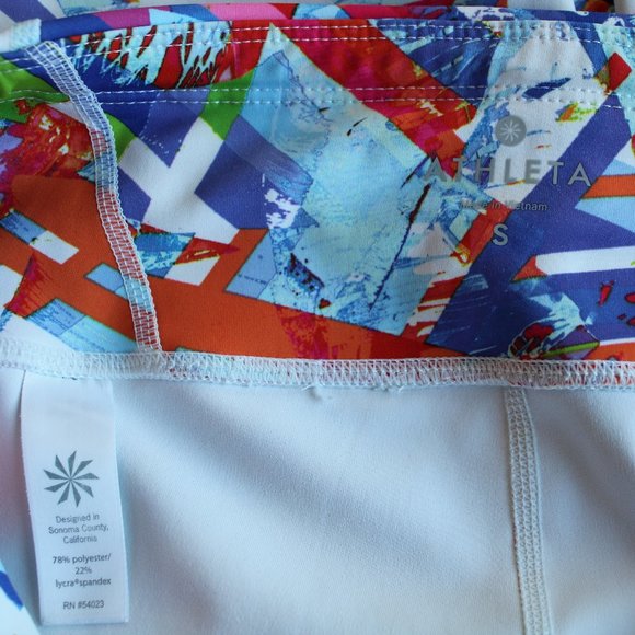 Athleta Kaleidoscope Sonar Chevron Back Stash Pocket Capri leggings, Size small - Picture 6 of 9